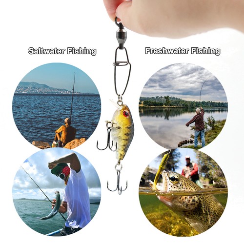 9KM 20~50Pcs Ball Bearing Fishing Snaps Swivels Fishing Connector 20LB~350LB - Picture 5 of 16
