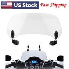 38cm Clear Adjustable Clip On Windshield Extension Spoiler Wind Deflector Moto