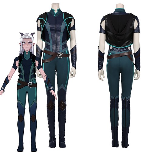 Der Drachenprinz Rayla Cosplay Kostüm Weste Hose Outfits Halloween Anzug - Bild 1 von 11