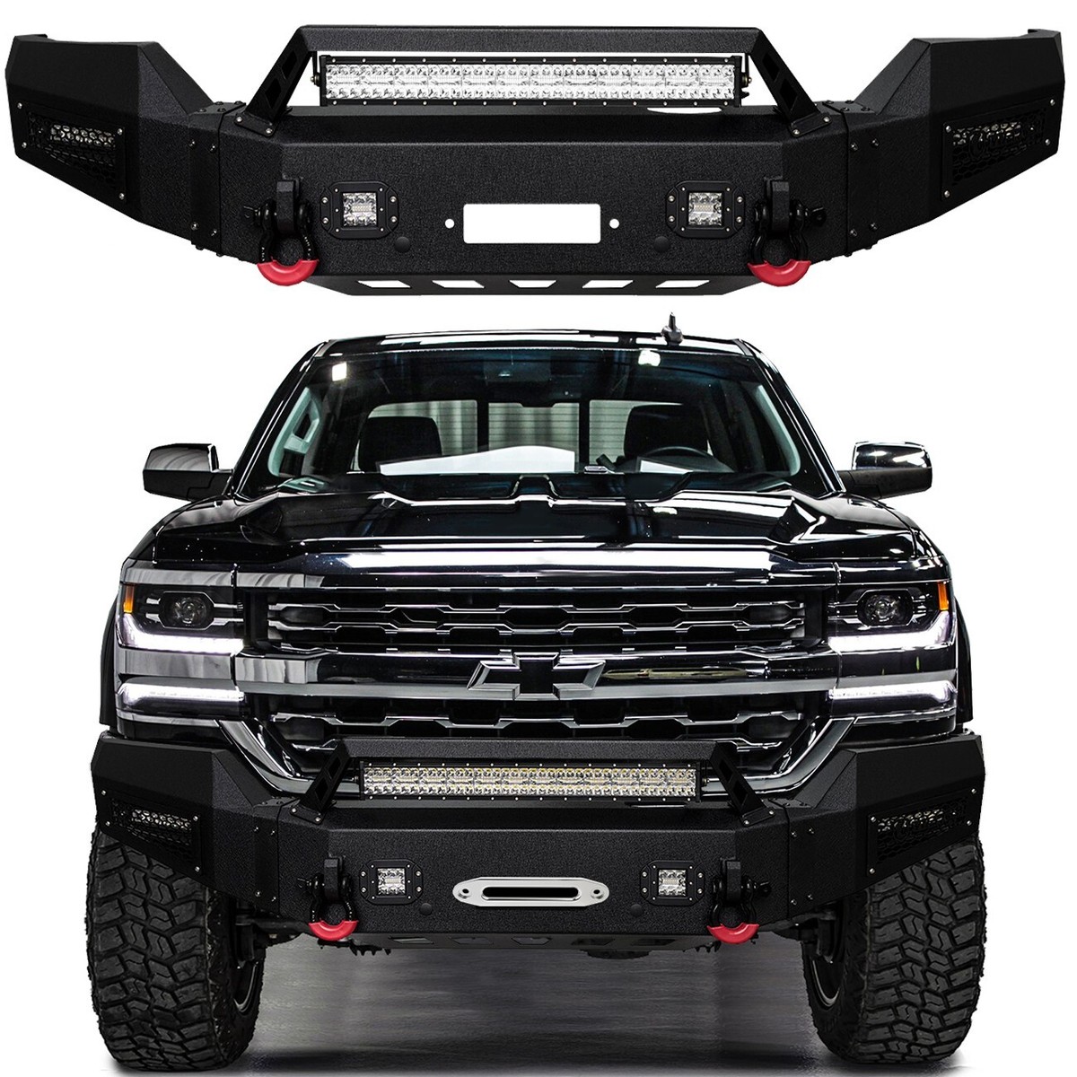 Vijay Fit 2016-2018 Chevy Silverado 1500 Front Bumper w/Winch