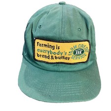 Vtg K Brand Farming is Everybody  s Bread  Butter Trucker Snapback Hat Cap