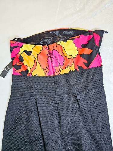NY & Co Plus Strapless Black and Floral Print A-Line Mini Dress Size 2X - Picture 6 of 10