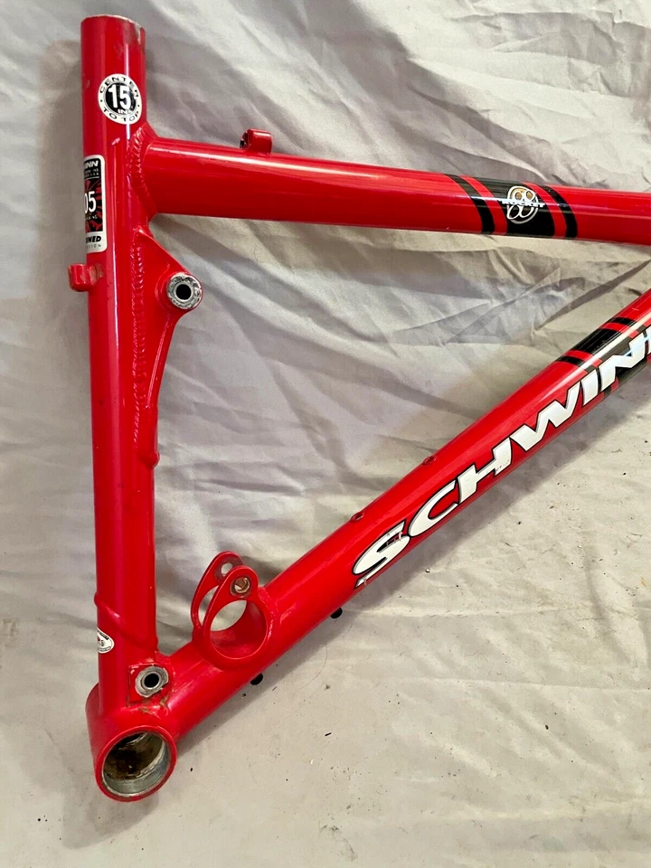 Cuadro de bicicleta Schwinn Rocket 88 2000 suspensión completa MTB triángulo delantero 15" pequeño Foto 3 de 4