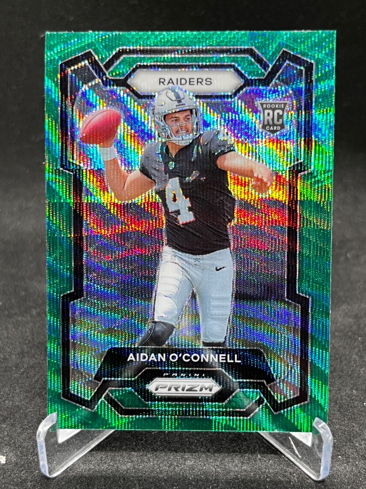 2023 Panini Prizm Prizms Green Wave #360 Aidan O'Connell RC