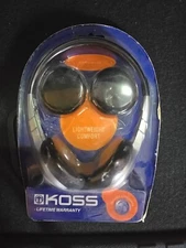 Koss Lightweight UR5 Headphones Silver and Black Stereo NEW