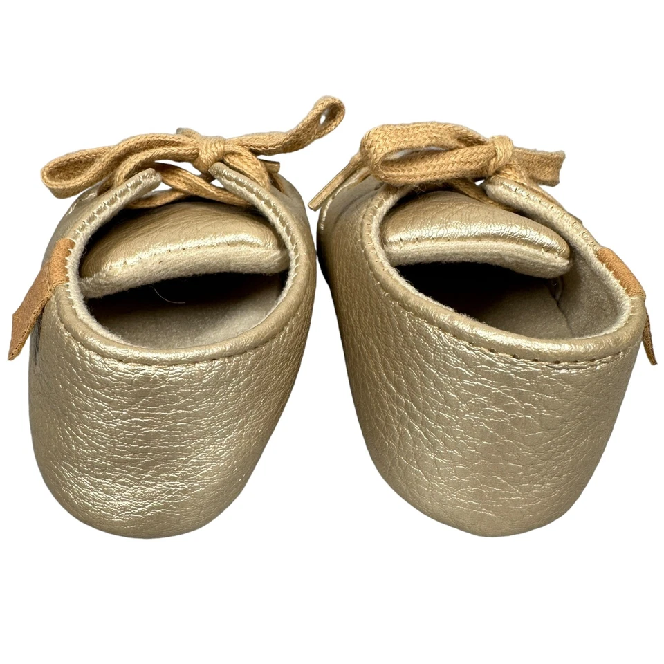 Zapatos My Baby Beige Metálico Talla 2 Suave Foto 4 de 4