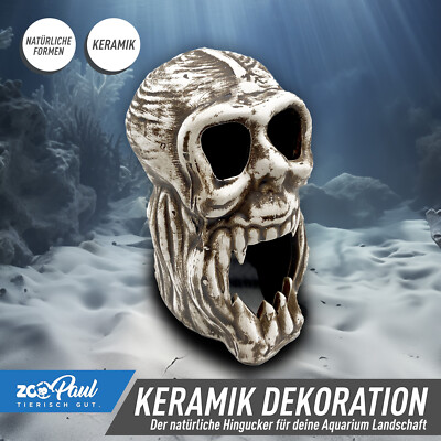 ZooPaul Keramik Deko Dekoration Aquarium Terrarium Skull Monster Totenkopf NEU
