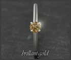 Brilliant 585 gold diamond ring with 0.28ct, champagne, Si; 14 carat white gold New