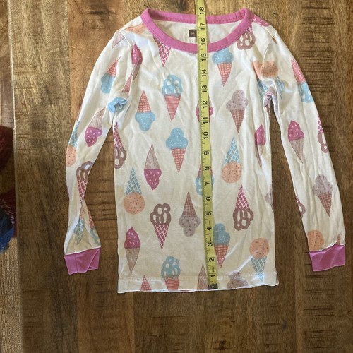 Tea Collection Ice cream Cone 2 Piece Cotton Pajama Set Sz 7 - Picture 9 of 12