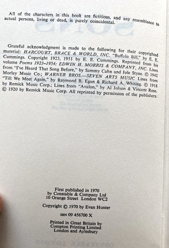 Sons by Evan Hunter HC DJ 1st Edit VGC (1970) - Picture 6 of 17