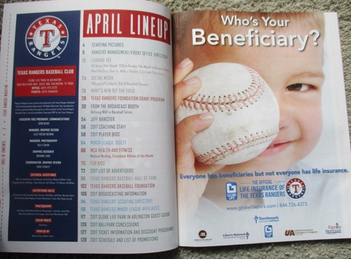 TEXAS RANGERS Magazine/Program (April 20-30, 2017) CARLOS GOMEZ, PUDGE RODRIGUEZ - Picture 3 of 8