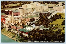 c1960 Frankfort Kentucky Postcard Aerial View Geo Stagg Distillery Schenley