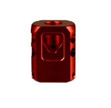 40 S W Cal 9/16x24 TPI Muzzle Brake Compensator, Thread On, Aluminum Red Color