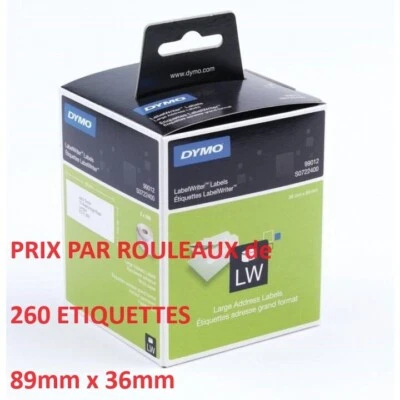 EMB001 260 Etiquettes Adresse pour DYMO LabelWriter - 99012/S0722400 89mm x 36mm