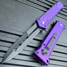 JOKER 7.5" TAC FORCE PURPLE SPRING ASSISTED TACTICAL FOLDING POCKET KNIFE Open