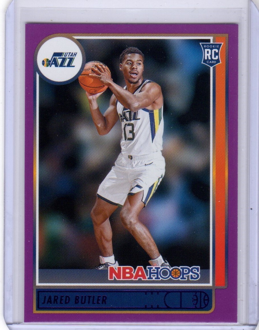 2021-22 Panini NBA Hoops Rookies Jared Butler RC #216 Purple Rookie Utah Jazz