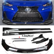Gloss Black For Lexus IS F Sport 2017-2020 Front Rear Bumper Lip Side SKirts