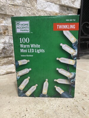Home Accents Holiday 100 Ct Twinkling 17 & 83 Steady Warm White Mini LED Lights