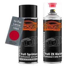 Autolack 2K Spraydosen Set für Fiat Lancia 169A Rosso Smalto Basis 2K Klarlack
