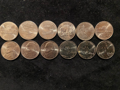 2003, 2004, 2005, 2006 Westward journey Jefferson P&D Nickel set (12 BU Coins)