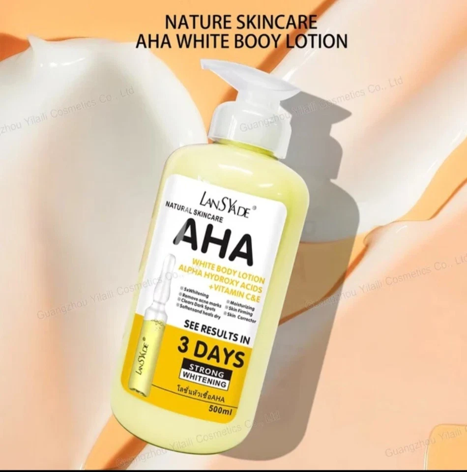 5x STRONG WHITENING Body Cream Hydroxy Acid Vitamin C & E Body Lotion 500ml - Image 2 of 4