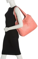 NWT $195 American Leather Co. Celeste Large shoulder bag faded rose new