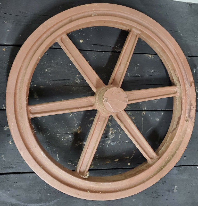 Antique Vintage Hit Miss Pair Flywheels Engine Motor 16"