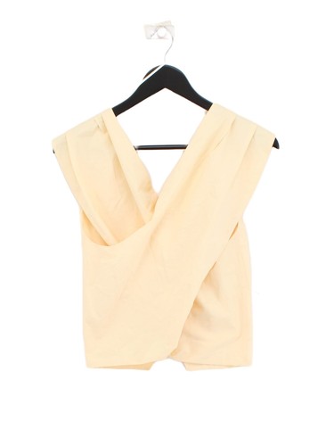 Zara Women's Coat XS Yellow Polyester with Cotton Overcoat