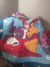 Vge Disney Beacon Winnie The Pooh And Friends Christmas Sledding Blanket 48x57