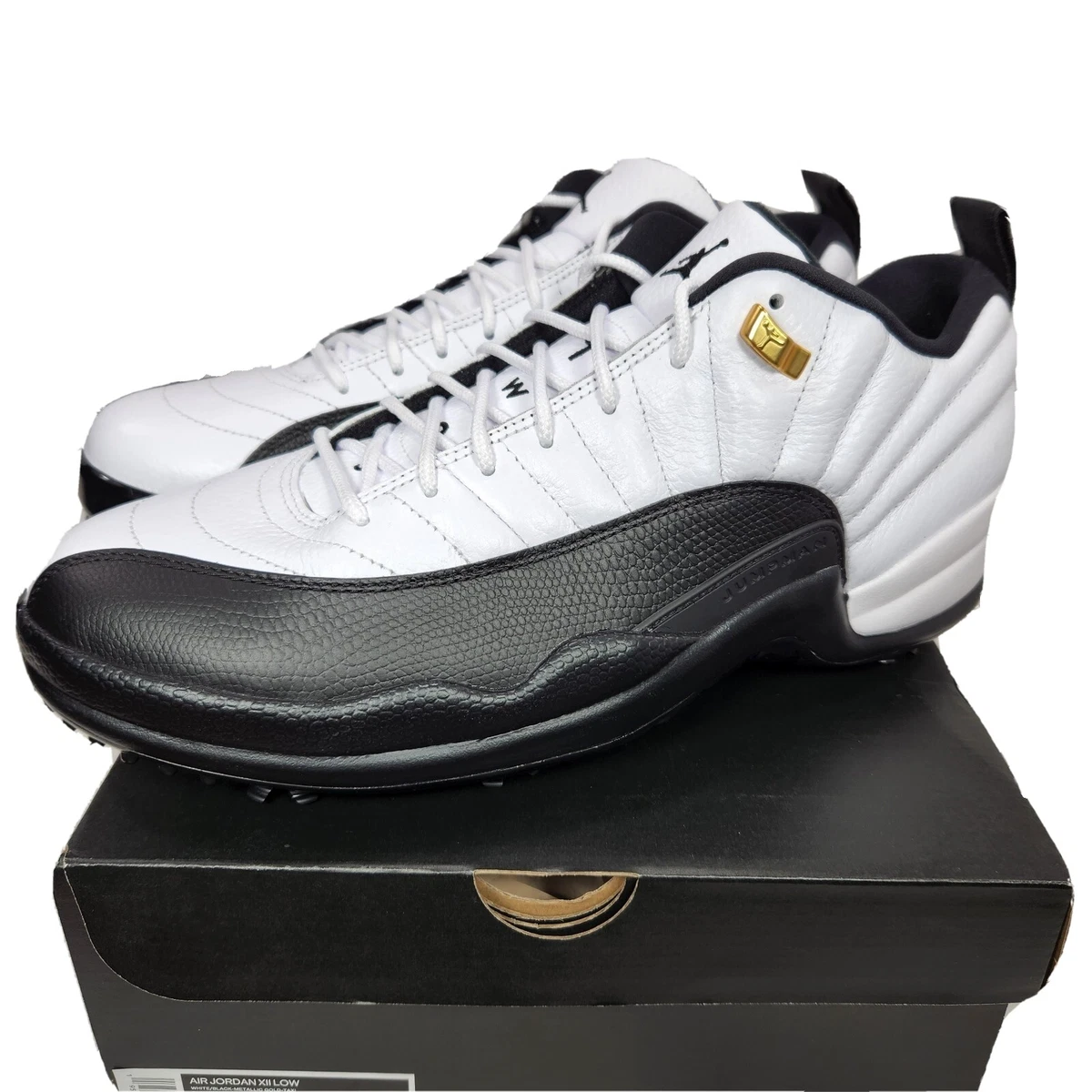 Nike Air Jordan 12 Low Taxi Golf Size11.5 White/Black DH4120-100