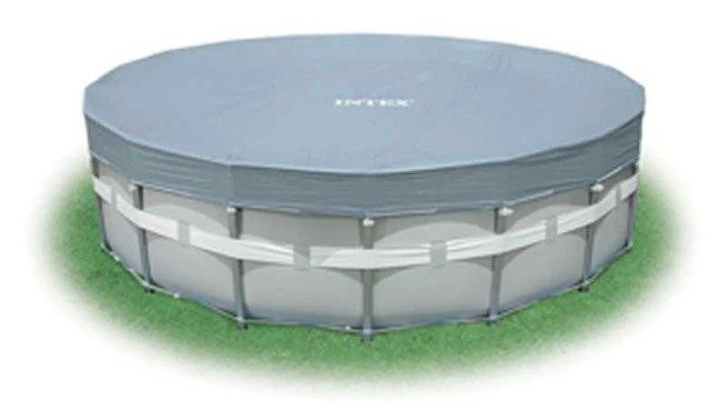 Intex 18 Ft Round Deluxe Pool Cover for Metal Frame Pools (28041E) - Image 3 of 4