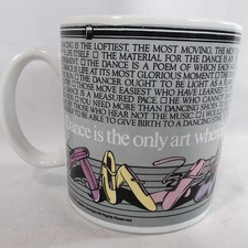 Toscany Japan 1982 Dance is the Only Art Mug Ballet Pointe Shoe Kenneth Grooms