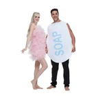 EraSpooky Couples Soap and Loofah Costume Adult Halloween Couple Costumes Set