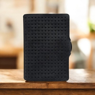 I-CLIP Kartenetui Schwarz Perforiert Geldklammer Slim Wallet Minimalismus