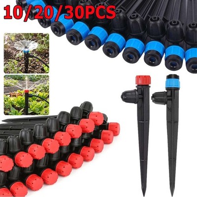 10/20/30 Pcs Drip Irrigation Emitters 360° Adjustable Sprayers for Garden Tubing