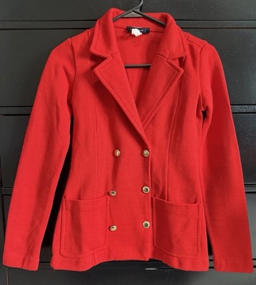 Vintage Body Central Level Eight L8 Womens Junior Red Jacket Coat Blazer Gold XS