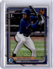 Rhylan Thomas 2024 Bowman Chrome 1st Year Refractor /499 New York Mets