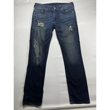 True Religion Men's Slim Fit Midnight Stitch Denim Jeans - 36 (37x34.5) *READ*