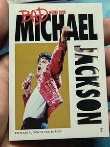 Michael Jackson Bad World Tour Poster Relic #273 /17 Keepsake 12/17 SP Rare