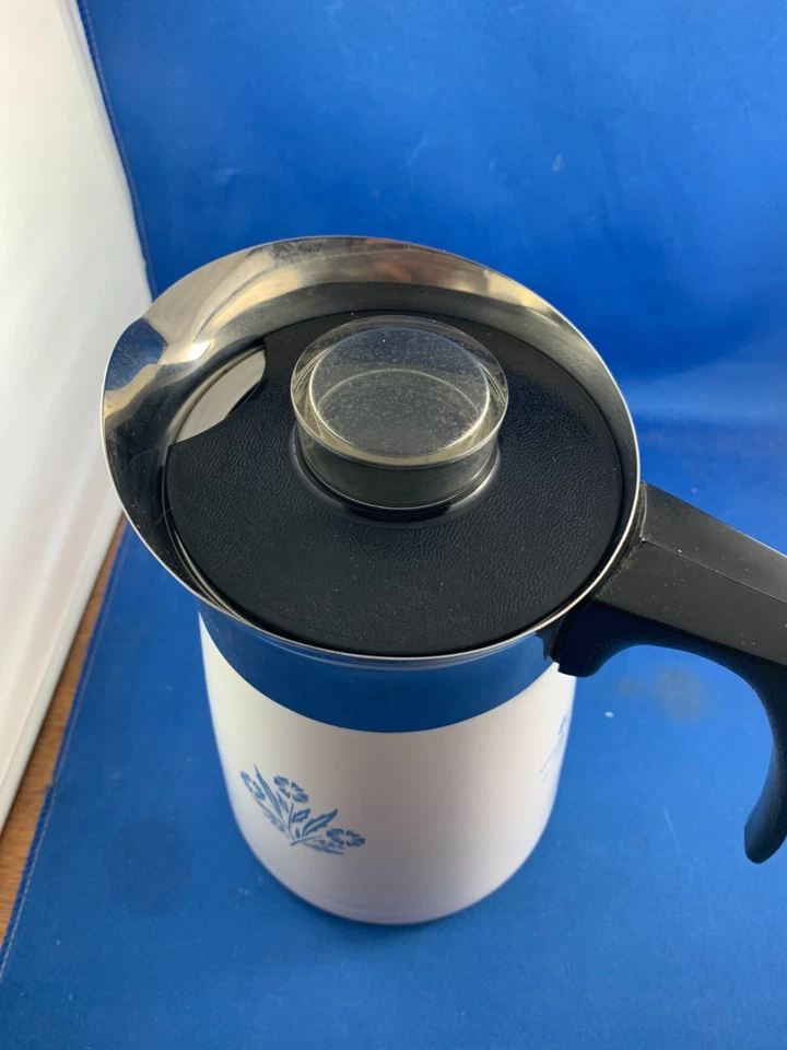 Percolador de café Corelle azul aciano vintage 6 tazas - no completo (LS) Foto 2 de 4