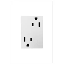 Adorne 15 Amp 125-Volt Safety Zone Tamper Resistant Plus-Size Duplex Outlet, Whi