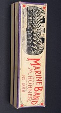 Vintage Hohner Marine Band No. 1896 Key of C Harmonica w/ Box Made Germany