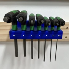T-Handle Metric Hex Key Holders - French Cleat - Blue - FREE SHIPPING