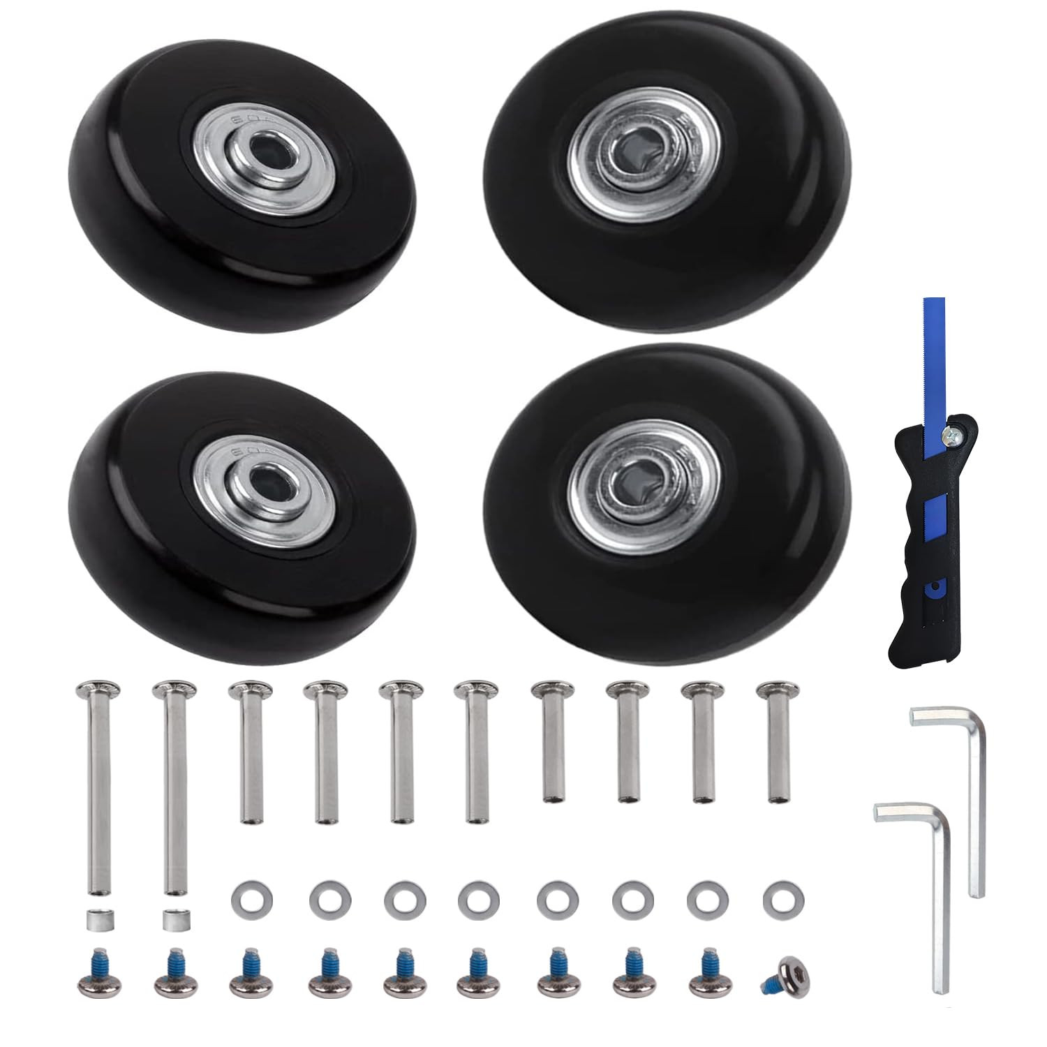 4-Pack PU Bearing Luggage Wheels for 21mm/0.8in Installation Width-image