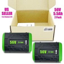 2 Pack 5.5Ah Battery For EGO 56V 56 Volt BA1400 POWER Lithium BA2240 5Ah BA2800T