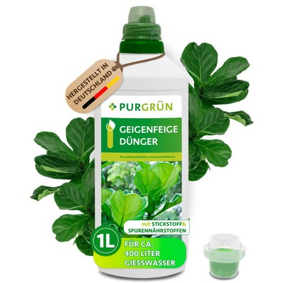 Purgrün Geigenfeige Dünger, NPK 10+4+6, für prächtige Blätter, 1L