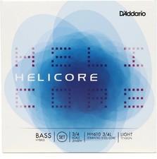 D'Addario HH610 3/4L Helicore Hybrid Double Bass String Set - 3/4 Size - Light