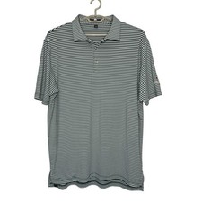 Peter Millar Summer Comfort Polo Shirt Mens XXL Green Striped Golf Short Sleeve