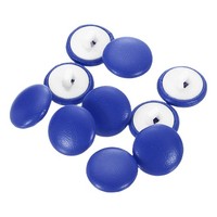 25 StüCk Pu-Leder KnöPfe 15Mm Rund FüR Kleidung Diy, Blau