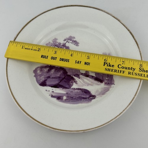 Wedgwood Monochrome Purple Porcelain 8.25" Rare Berry Bowl Plate C. 1815-1825 - Picture 19 of 19